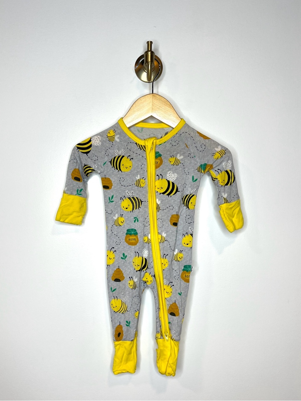 Little Sleepies Bamboo Zippy Bee Happy Print